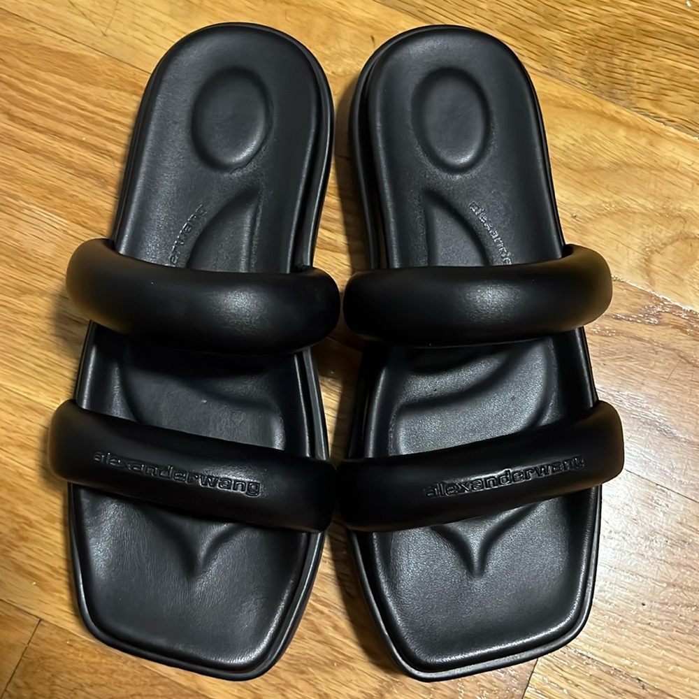 Women’s Alexander Wang Jay Leather Flatform Sandal Sz 40